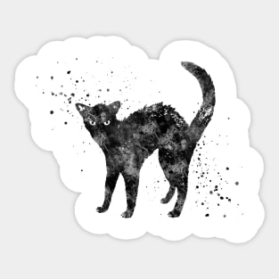 Bristly black cat Sticker